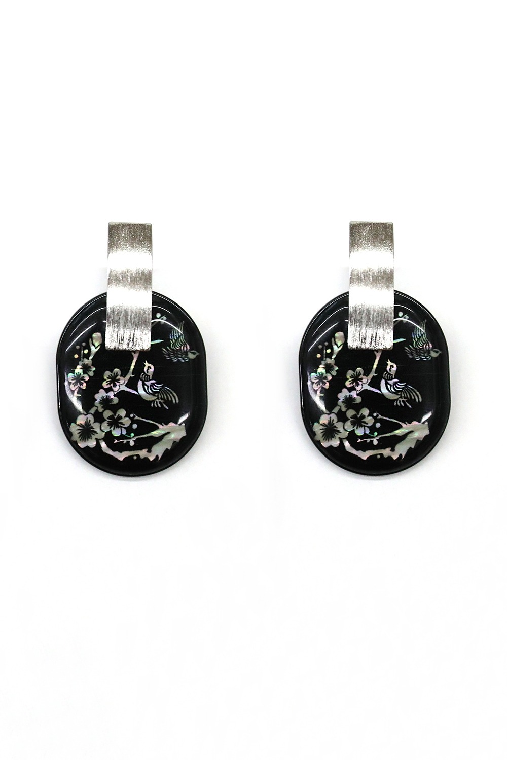 Mother-of-pearl Earrings_Plum and Bird