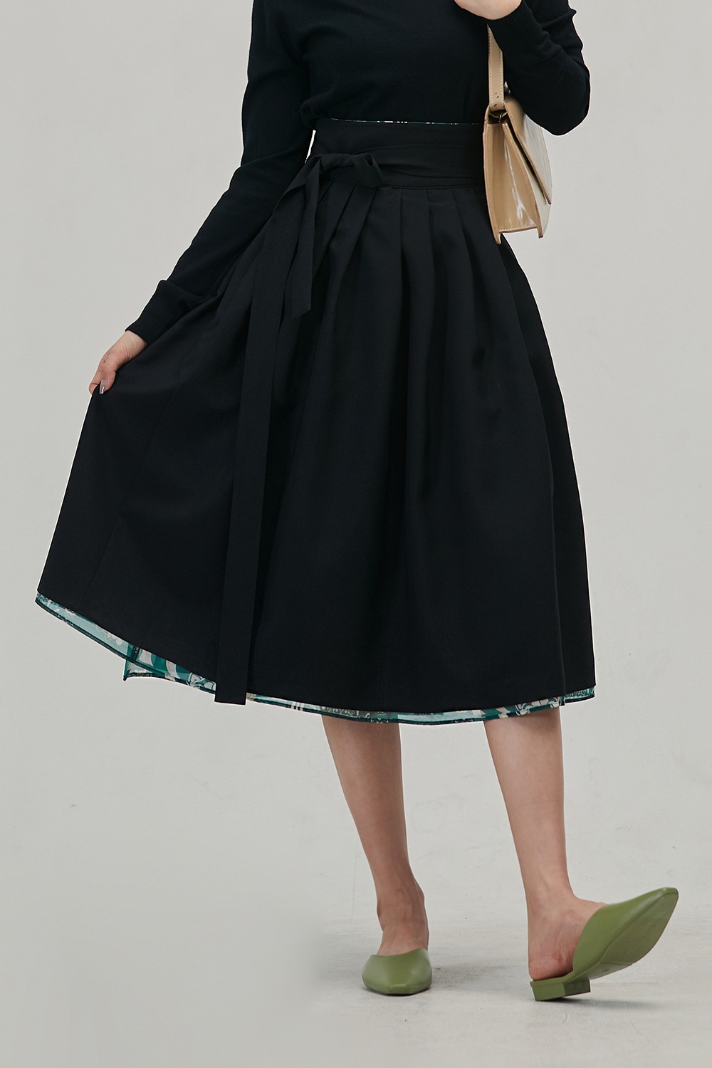 Dancheong Wrap Skirt [Green]