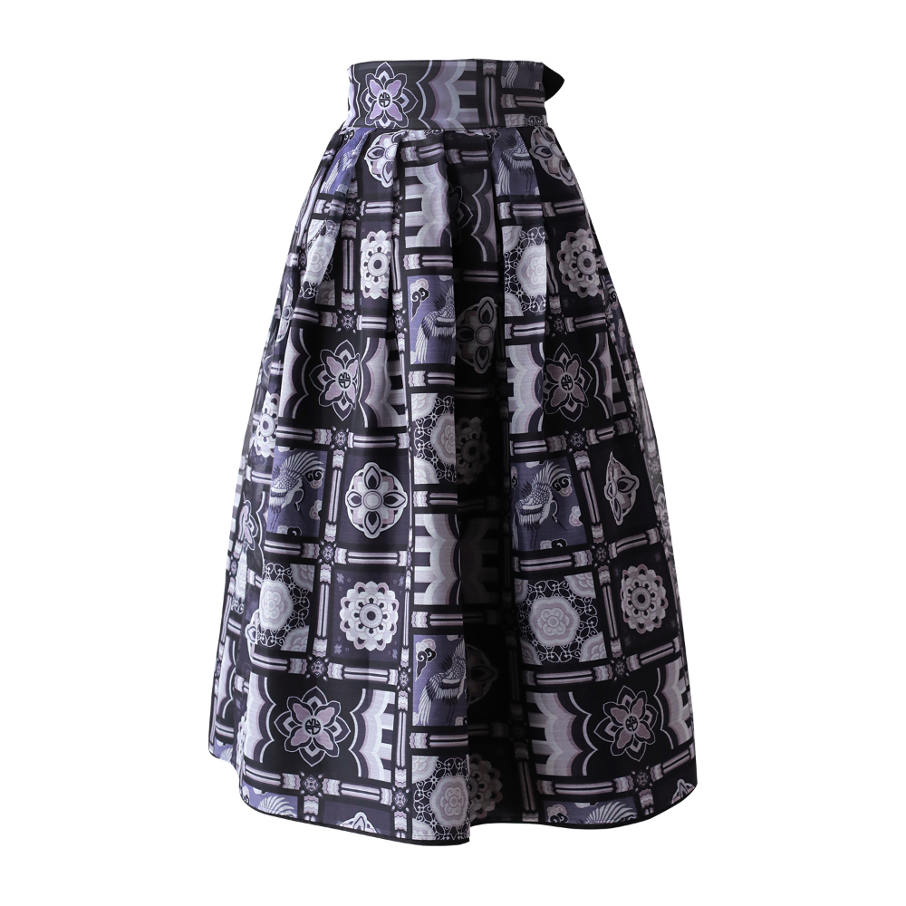 long skirt charcoal color image-S18L16